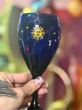 Blue & Gold Sun and Moon Goblet